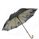 Double layers umbrella with bamboo handle